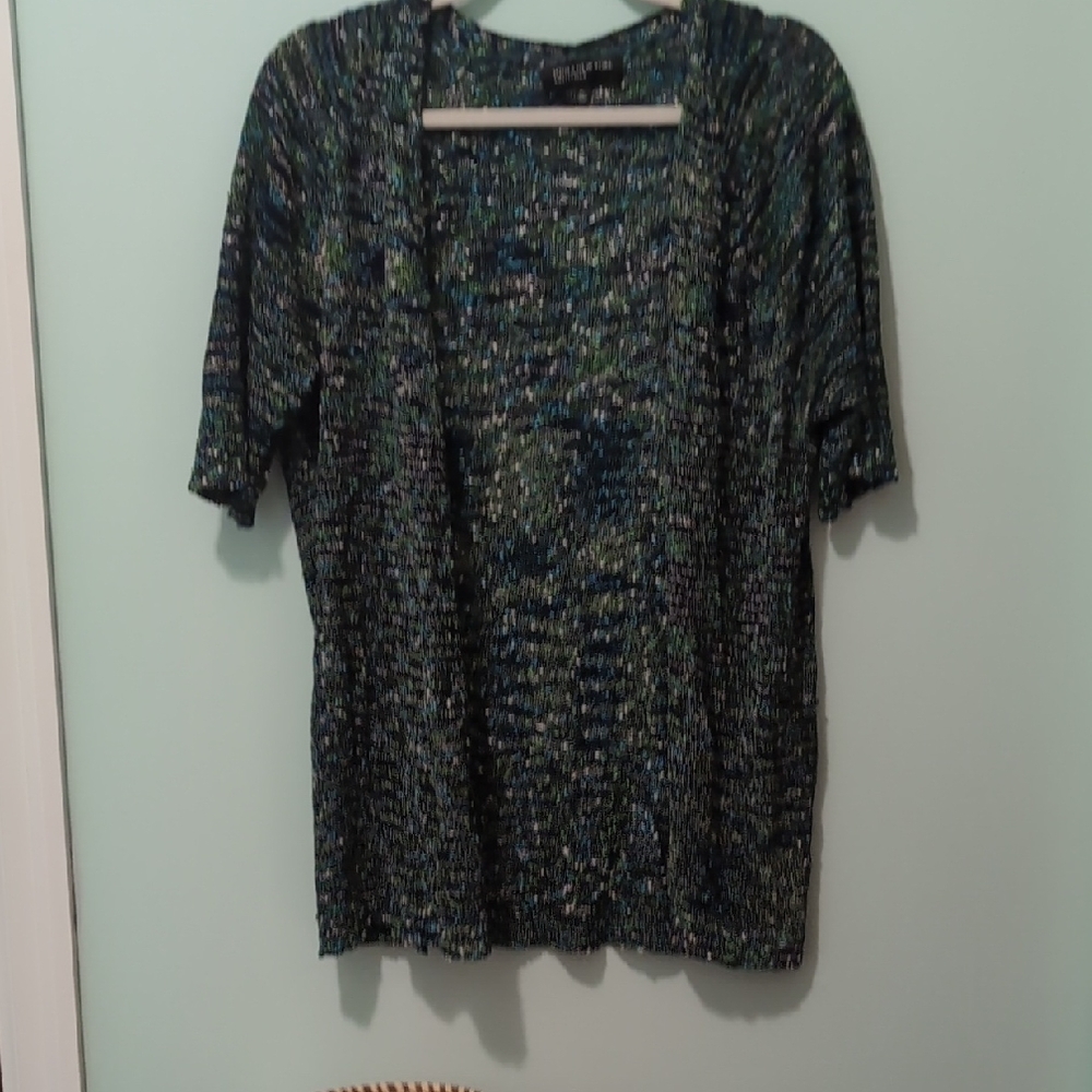 Jones New York Blue and Green Knit Sweater